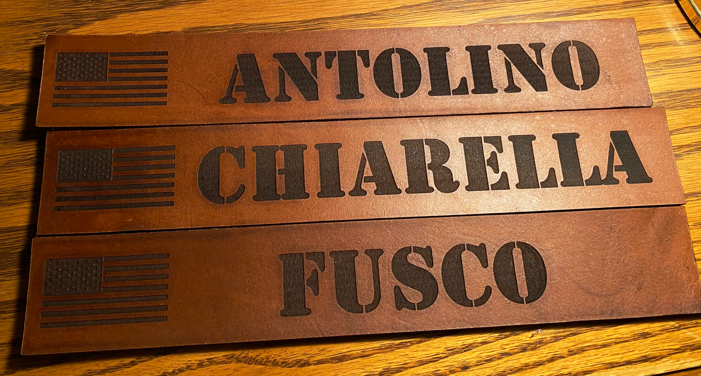 LEATHER LOCKER NAME PLATE